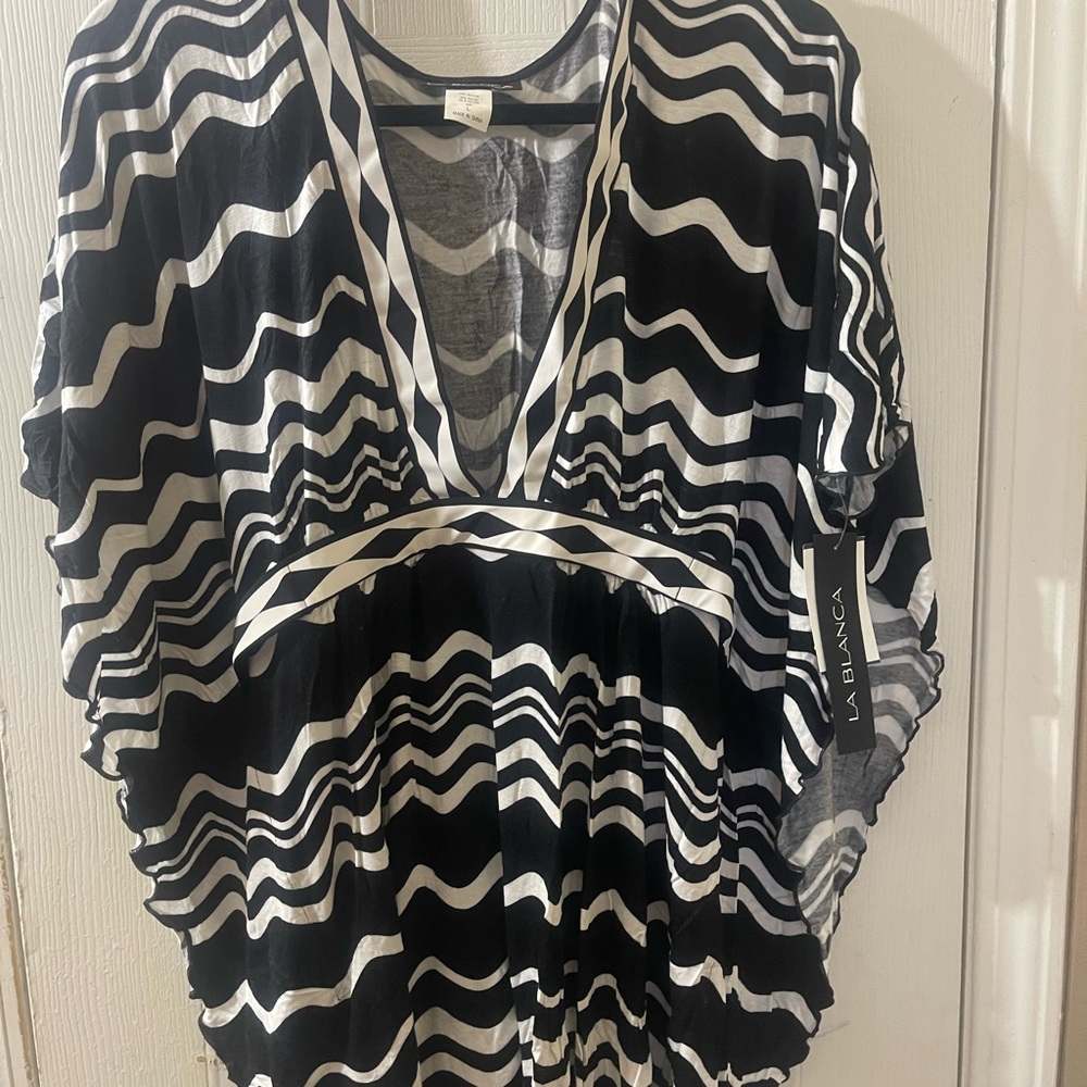 NEW La Blanca Black and White swim suit cover size Large